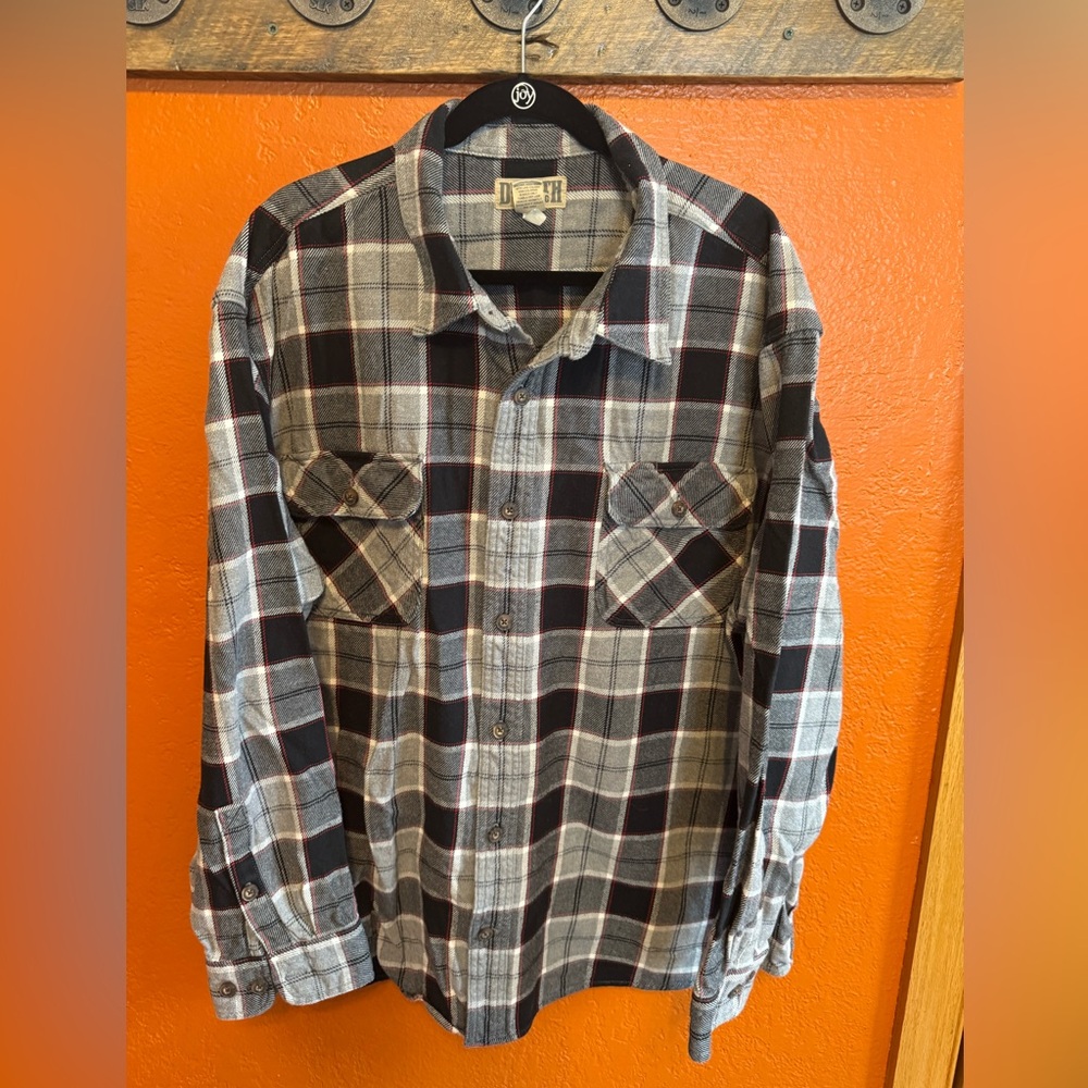 Duluth trading cotton  flannel shirt 3XL Red Bkack Plaid